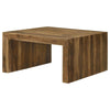 Ody 34 Inch Square Coffee Table U Shaped Sheesham Wood Auburn Brown By Casagear Home BM309174