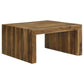 Ody 34 Inch Square Coffee Table U Shaped Sheesham Wood Auburn Brown By Casagear Home BM309174