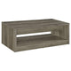 Lix 47 Inch Coffee Table with 1 Drawer MDF Rustic Weathered Gray Finish By Casagear Home BM309182