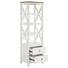 Sac 72 Inch Media Tower Pier 4 Shelves 2 Drawers Asian Hardwood White By Casagear Home BM309183