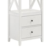 Sac 72 Inch Media Tower Pier 4 Shelves 2 Drawers Asian Hardwood White By Casagear Home BM309183