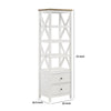 Sac 72 Inch Media Tower Pier 4 Shelves 2 Drawers Asian Hardwood White By Casagear Home BM309183