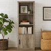 Sac 71 Inch Media Pier Tower with 3 Shelves and Single Cabinet, Gray Wood By Casagear Home