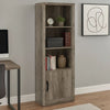 Sac 71 Inch Media Pier Tower with 3 Shelves and Single Cabinet, Gray Wood By Casagear Home