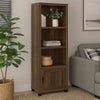 Sac 71 Inch Media Pier Tower with 3 Shelves and Cabinet, Dark Pine Wood By Casagear Home