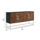 Manie 67 Inch Sideboard Cabinet Console 4 Doors Mango Wood Walnut Brown By Casagear Home BM309196