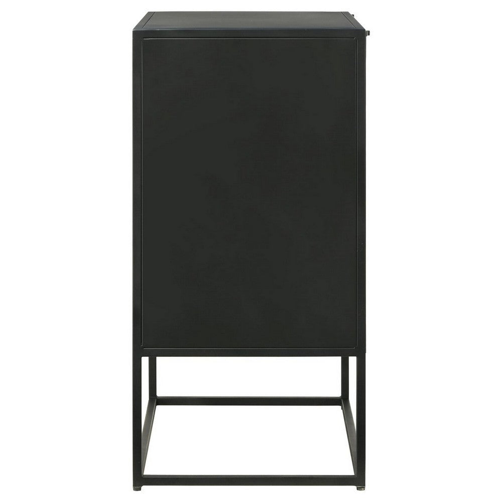 40 Inch Tall Accent Cabinet with 3 Drawers Mango Wood and MDF Black By Casagear Home BM309205