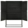 Jina 63 Inch Standing Tall Bar Cabinet 2 Shelves Medallion Design Black By Casagear Home BM309216