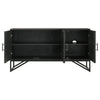 Riz 56 Inch Sideboard Cabinet Console Black Mango Wood Fluted Front By Casagear Home BM309217