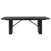 Kinza 84 Inch Dining Table Modern Tambour Design Base Fluted Bars Black By Casagear Home BM309221