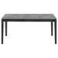 Abi 63 Inch Dining Table Beveled Top Faux Marble Finish Charcoal By Casagear Home BM309227