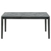 Abi 63 Inch Dining Table, Beveled Top, Faux Marble Finish, Charcoal By Casagear Home