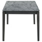 Abi 63 Inch Dining Table, Beveled Top, Faux Marble Finish, Charcoal By Casagear Home