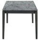 Abi 63 Inch Dining Table Beveled Top Faux Marble Finish Charcoal By Casagear Home BM309227