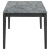 Abi 63 Inch Dining Table Beveled Top Faux Marble Finish Charcoal By Casagear Home BM309227