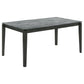 Abi 63 Inch Dining Table Beveled Top Faux Marble Finish Charcoal By Casagear Home BM309227