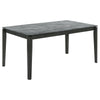 Abi 63 Inch Dining Table Beveled Top Faux Marble Finish Charcoal By Casagear Home BM309227