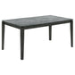 Abi 63 Inch Dining Table, Beveled Top, Faux Marble Finish, Charcoal By Casagear Home