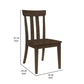 Riza 23 Inch Dining Chair, Set of 2, Wire Brushed, Slatted Back, Rich Brown By Casagear Home