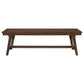 Riza 60 Inch Bench, Wire Brushed, Asian Hardwood, Angled Block Legs, Brown By Casagear Home