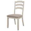 Rina 24 Inch Dining Chair Set of 2 Ladderback Cream Asian Hardwood By Casagear Home BM309232