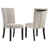 Mira 25 Inch Dining Chairs Set of 2 Parson Style Flared Back Beige By Casagear Home BM309235