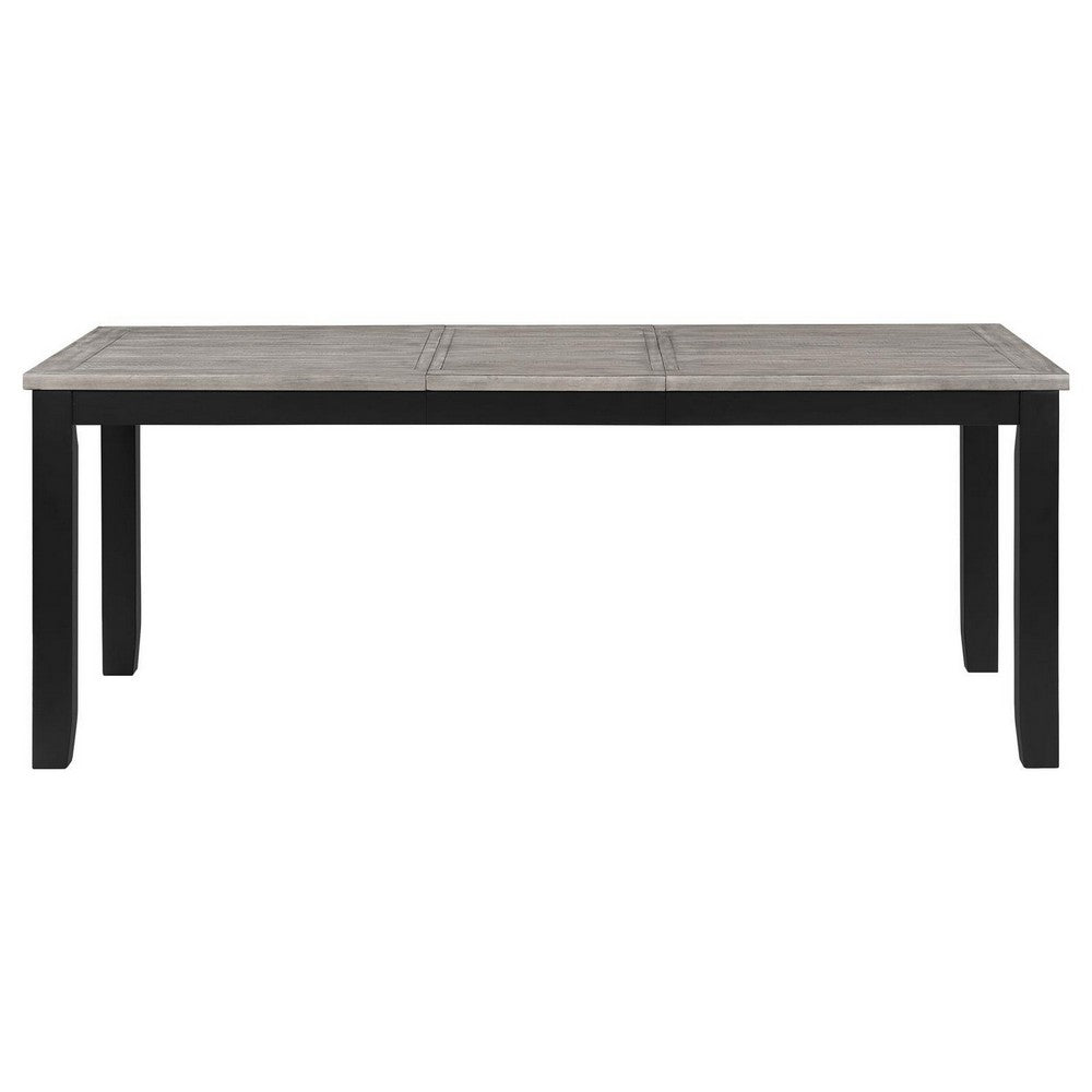 Elina 60-78 Inch Dining Table, Extension Leaf, Gray Asian Hardwood, MDF