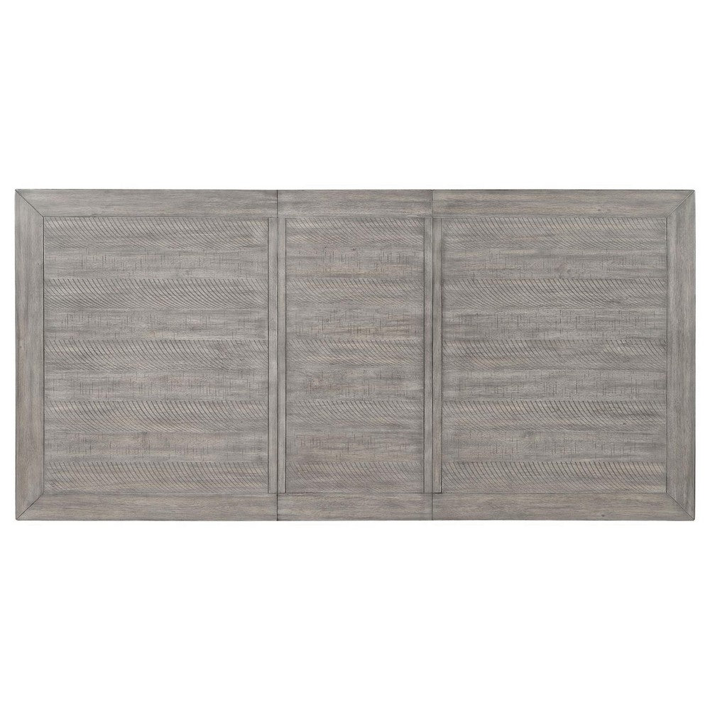 Elina 60-78 Inch Dining Table, Extension Leaf, Gray Asian Hardwood, MDF
