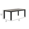 Elina 60-78 Inch Dining Table, Extension Leaf, Gray Asian Hardwood, MDF