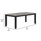 Elina 60-78 Inch Dining Table, Extension Leaf, Gray Asian Hardwood, MDF