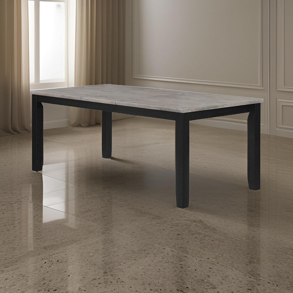Elina 60-78 Inch Dining Table, Extension Leaf, Gray Asian Hardwood, MDF