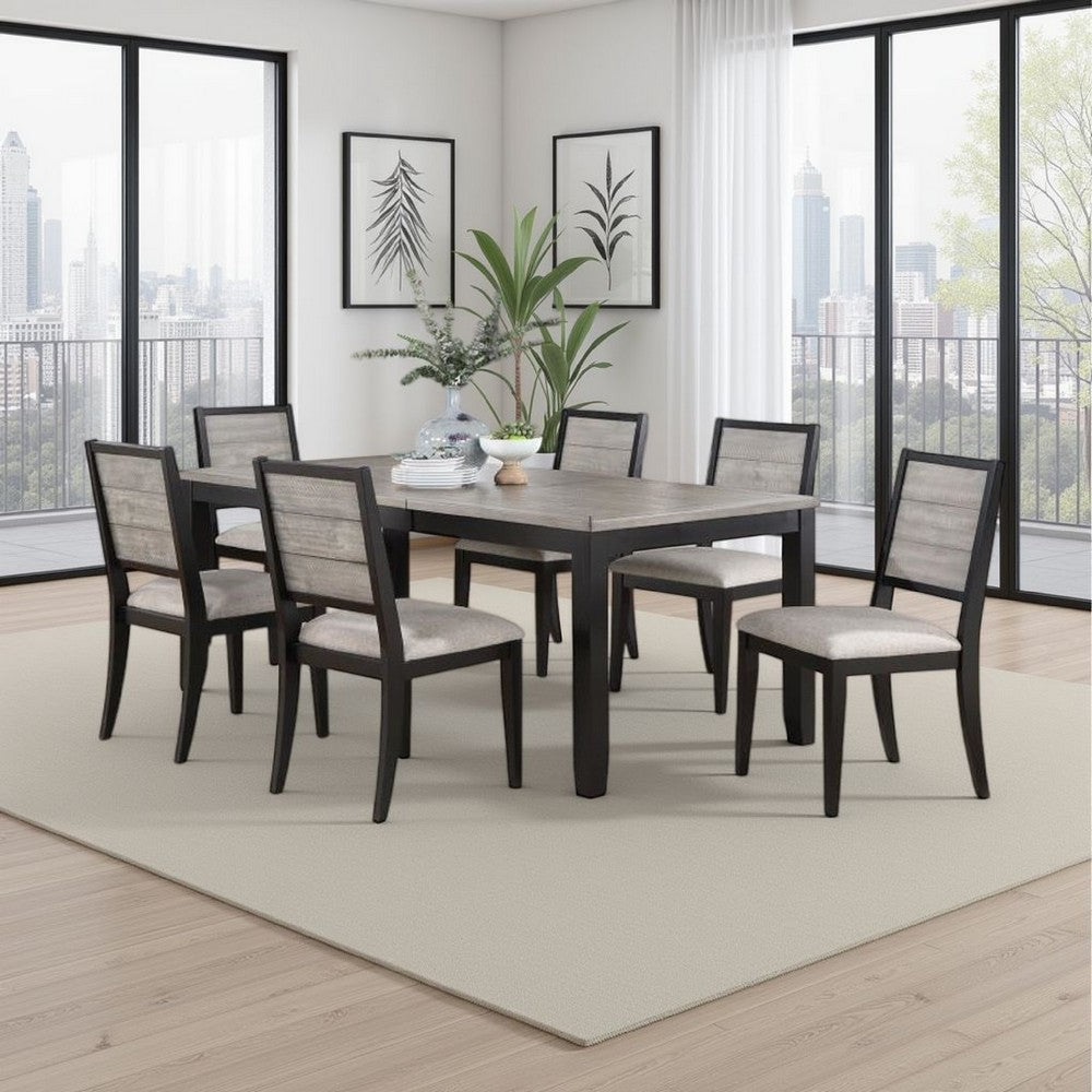 Elina 60-78 Inch Dining Table, Extension Leaf, Gray Asian Hardwood, MDF
