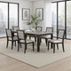 Elina 60-78 Inch Dining Table, Extension Leaf, Gray Asian Hardwood, MDF
