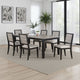 Elina 60-78 Inch Dining Table, Extension Leaf, Gray Asian Hardwood, MDF