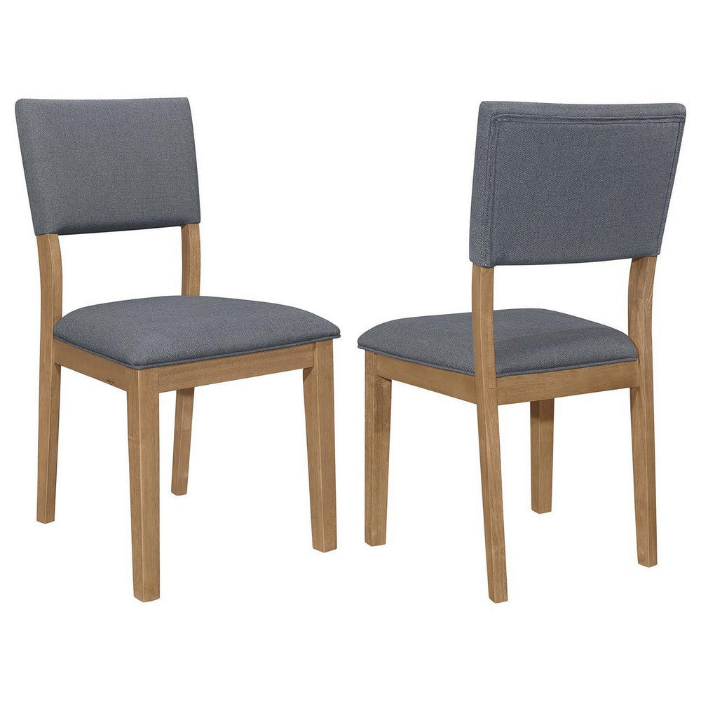 Alia 22 Inch Dining Chair Set of 2 Fabric Cushioned Asian Hardwood By Casagear Home BM309241