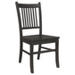 Marissa 22 Inch Dining Chair Set of 2 Slatted Back Black Asian Hardwood By Casagear Home BM309244