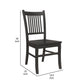 Marissa 22 Inch Dining Chair Set of 2 Slatted Back Black Asian Hardwood By Casagear Home BM309244