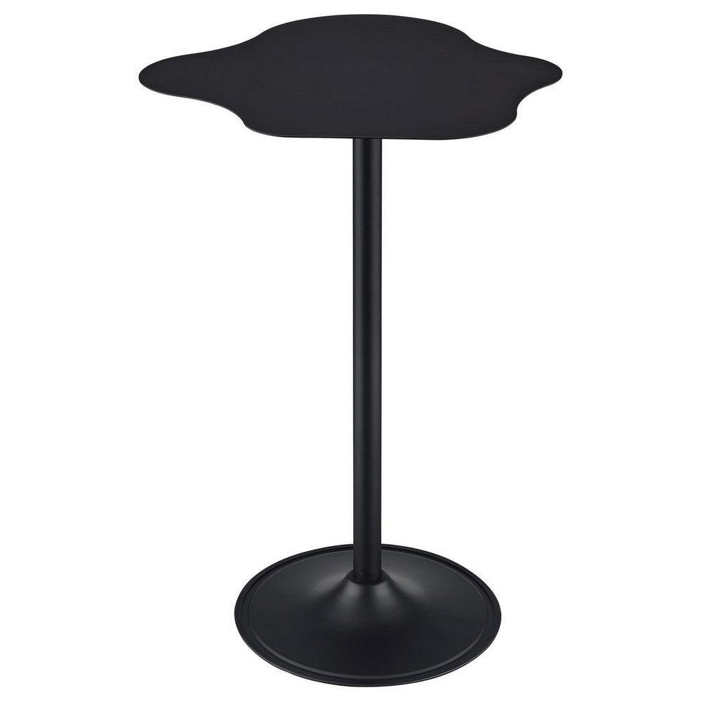 42 Inch Modern Bar Table Black Metal Frame Irregular Cloud Design BM309249