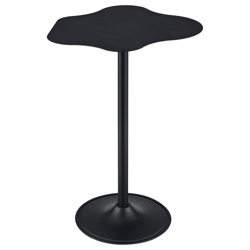 42 Inch Modern Bar Table Black Metal Frame Irregular Cloud Design BM309249