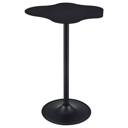 42 Inch Modern Bar Table, Black Metal Frame, Irregular Cloud Design