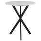 36 Inch Bar Table, Metal Top, Hammered Nails, Intersected Base, Silver  By Casagear Home