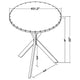 36 Inch Bar Table, Metal Top, Hammered Nails, Intersected Base, Silver  By Casagear Home