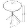 36 Inch Bar Table, Metal Top, Hammered Nails, Intersected Base, Silver  By Casagear Home