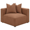 Hani 39 Inch Modular Corner Wedge Trillium Polyester 2 Pillows Brown By Casagear Home BM309258