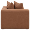 Hani 39 Inch Modular Corner Wedge, Trillium Polyester, 2 Pillows, Brown By Casagear Home