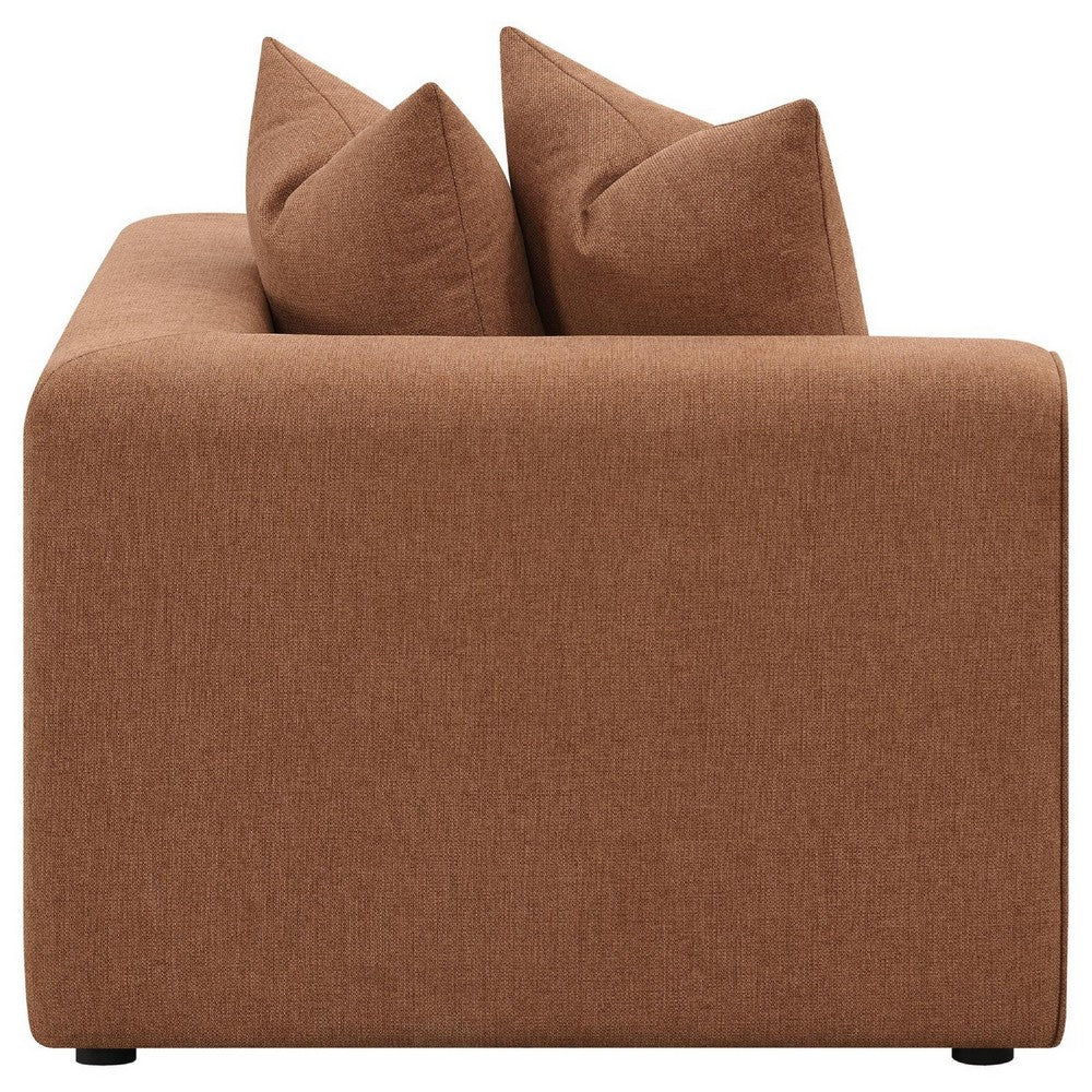 Hani 39 Inch Modular Corner Wedge, Trillium Polyester, 2 Pillows, Brown By Casagear Home