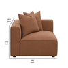 Hani 39 Inch Modular Corner Wedge, Trillium Polyester, 2 Pillows, Brown By Casagear Home