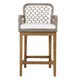 Aok 27 Inch Outdoor Counter Stool Chair Gray Woven Rope Curved Brown Teak By Casagear Home BM309282