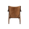 30 Inch Club Chair Channel Stitching Genuine Leather Upholstery Brown By Casagear Home BM309288