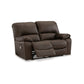 Niy 65 Inch Power Recliner Loveseat Cushioned Dark Brown Leather By Casagear Home BM309300